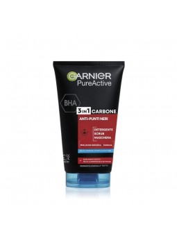 Garnier PureActive 3IN1 Carbone Scrub Detergente Anti-Punti Neri